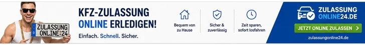Anzeige – KFZ-Zulassung online: Auto anmelden, ummelden oder abmelden bequem von zuhause. Zulassungonline24.de – ohne Termin beim Straßenverkehrsamt, sicher, schnell und ohne Wartezeit.